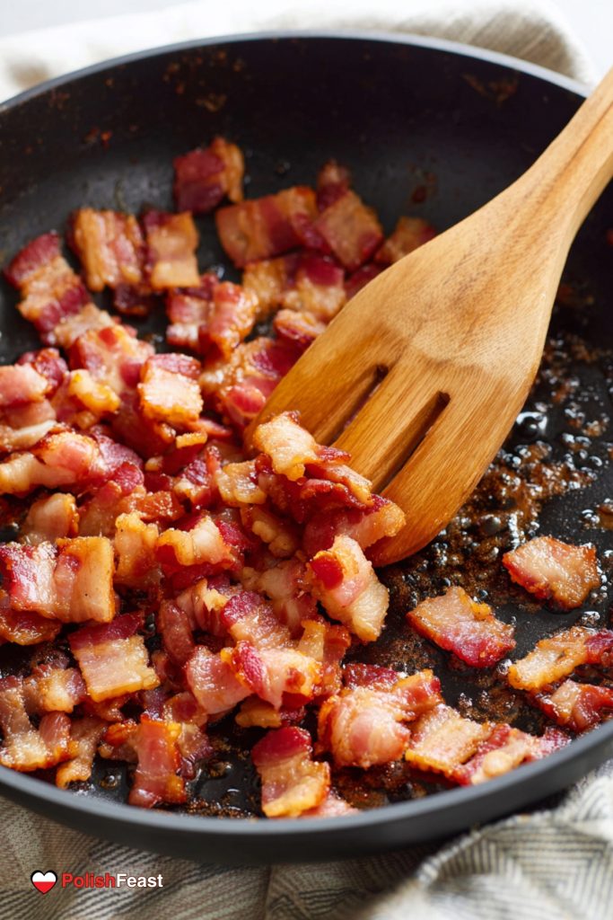Frying Bacon for Haluski
