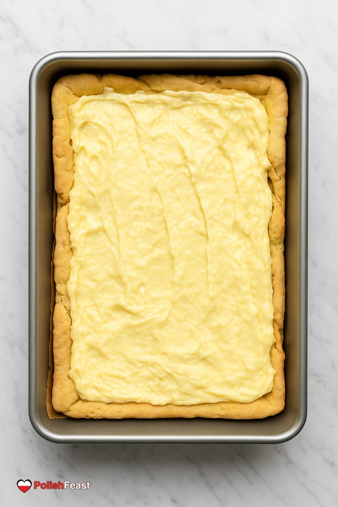 Polish Carpathian Cream Cake, in a pan.