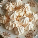 Polish meringue cookies (bezy), on a plate.