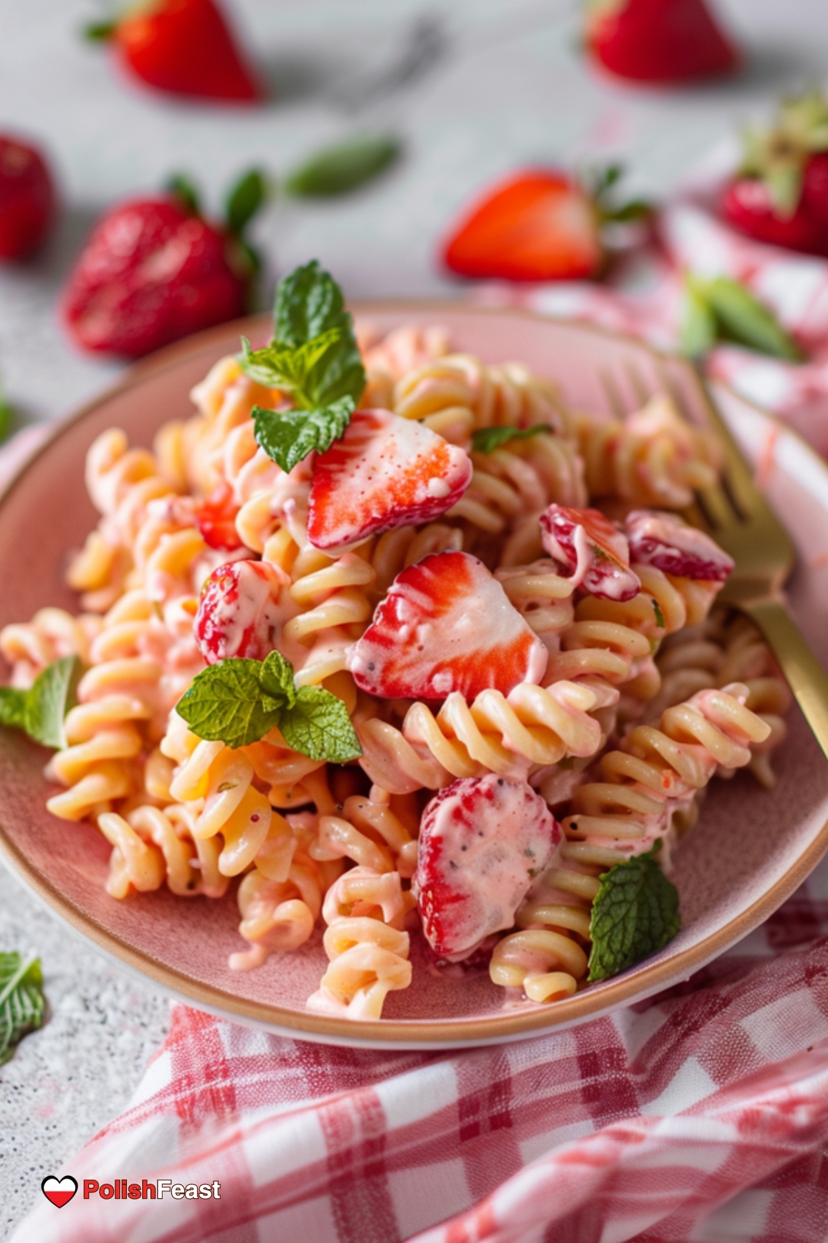 Polish Strawberry Pasta With Cream Recipe - Polish Feast